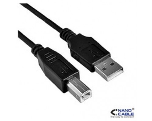 CABLE USB 2.0 IMPRESORA, TIPO A/M-B/M 1M NEGRO NANOCABLE