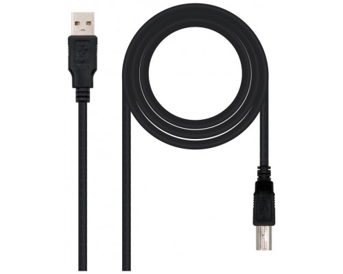 CABLE USB 2.0 IMPRESORA, TIPO A/M-B/M 1.8M NEGRO NANOCABLE