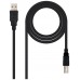 CABLE USB 2.0 IMPRESORA, TIPO A/M-B/M 1.8M NEGRO NANOCABLE