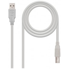 CABLE USB 2.0 IMPRESORA, TIPO A/M-B/M 1.8M GRIS NANOCABLE