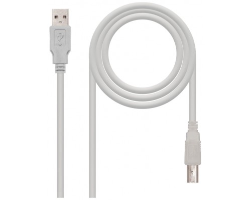 CABLE USB 2.0 IMPRESORA, TIPO A/M-B/M 1.8M GRIS NANOCABLE