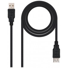 CABLE USB 2.0 PROLONGACION A/M-A/H 1M NEGRO NANOCABLE