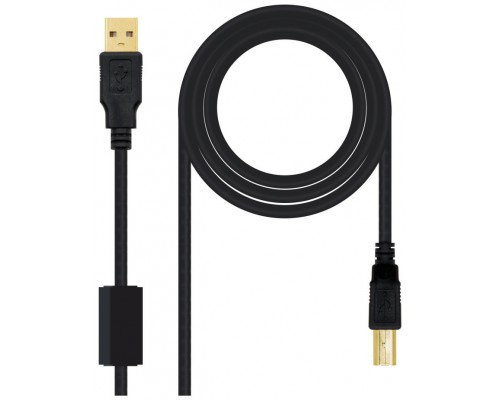 CABLE USB 2.0 IMPRESORA HQ FERRITA A/M-B/M 2M NEGRO NANOCABLE