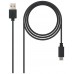 CABLE USB 2.0 3A, TIPO C USB-C/M-A/M 1M NEGRO NANOCABLE