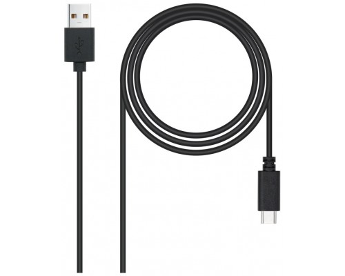 CABLE USB 2.0 3A, TIPO C USB-C/M-A/M 3M NEGRO NANOCABLE