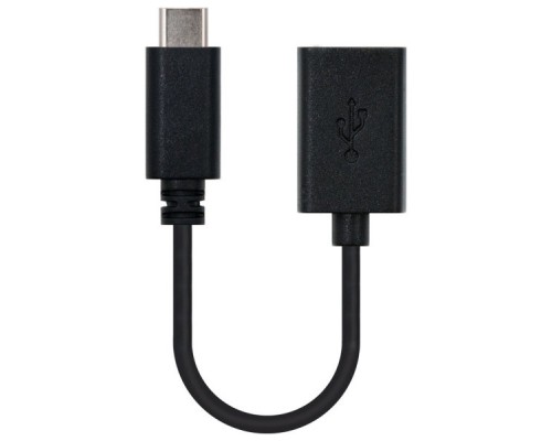 CABLE USB 2.0 3A, TIPO C USB-C/M-A/H 0.15M NEGRO NANOCABLE