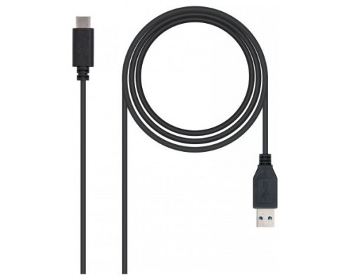 CABLE USB 3.1 GEN2 10GBPS 3A, TIPO C USB-C/M-A/M 1M NEGRO NANOCABLE