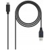 CABLE USB 3.1 GEN2 10GBPS 3A, TIPO C USB-C/M-A/M 1M NEGRO NANOCABLE