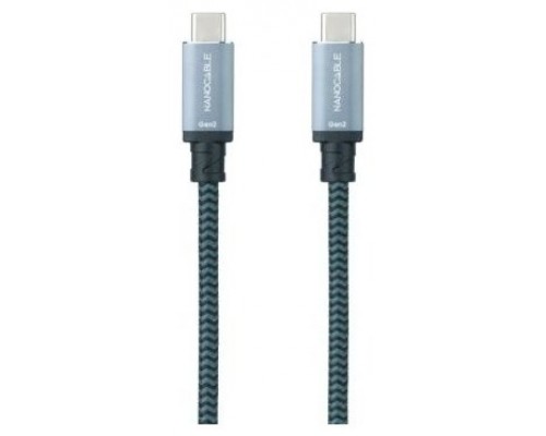 CABLE USB 3.1 GEN2 5A USB-C/M-USB-C/M 1.5M NEGRO/GRIS NANOCABLE
