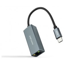 CONVERSOR USB-C A ETHERNET GIGABIT 10/100/1000MBPS 0.15M NANOCABLE ALUMINIO GRIS