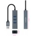 CONVERSOR USB 3.0 A ETHERNET GIGABIT +3*USB 3.0 0.15M NANOCABLE ALUMINIO GRIS