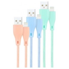 3 CABLES LIGHTNING A USB A/M, RO-AZ-VE MALLADO, 1M BLANCO NANOCABLE