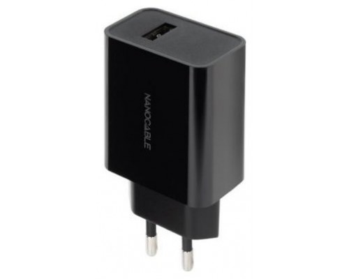 CARGADOR USB 5V/2.1A NEGRO NANOCABLE