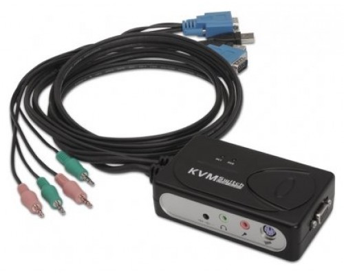 KVM SWITCH VGA USB 1U-2PC+CABLE NANOCABLE