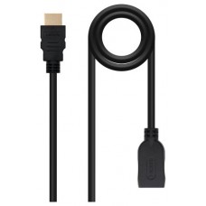 CABLE HDMI 2.0 PROLONGADOR A/M-A/H 1.0M NEGRO NANOCABLE