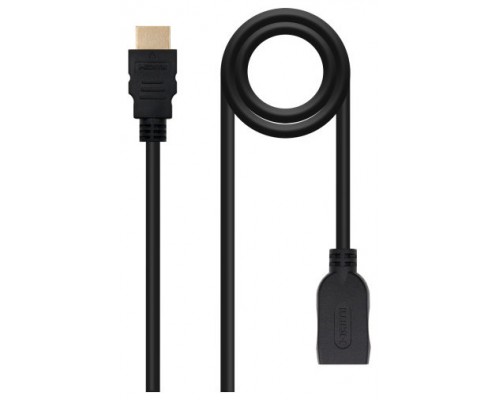 CABLE HDMI 2.0 PROLONGADOR A/M-A/H 1.0M NEGRO NANOCABLE