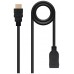 CABLE HDMI 2.0 PROLONGADOR A/M-A/H 1.0M NEGRO NANOCABLE