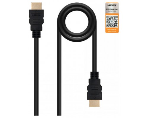 CABLE HDMI V2.0 CERTIFICADO 4K 60HZ 18 GBPS A/M-A/M NEGRO 2.0M