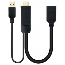 CABLE CONVERSOR HDMI A DISPLAYPORT, HDMI/M-DP/H 0.2M  NEGRO NANOCABLE