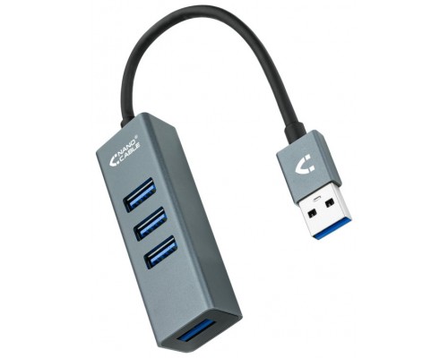 HUB USB 3.0 NANOCABLE 4xUSB 10CM GRIS