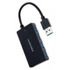 HUB USB 3.0 4xUSB3.0 USB-A/M-USB3.0/H NEGRO 15CM GRIS