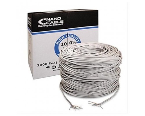 BOBINA 305M CAT.5E UTP RIGIDO EXTERIOR IMPERMEABLE RJ45 AWG24 NANOCABLE