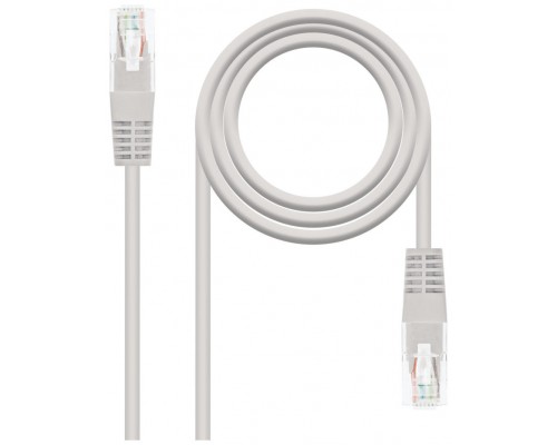 CABLE RED LATIGUILLO RJ45 CAT.6 UTP AWG24,0.5M GRIS NANOCABLE