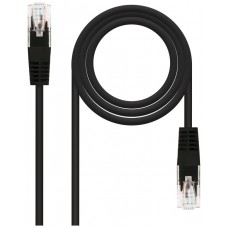 CABLE RED LATIGUILLO RJ45 CAT.6 UTP AWG24,1M NEGRO NANOCABLE