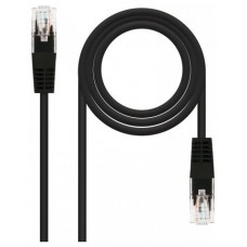 CABLE RED LATIGUILLO RJ45 CAT.6 UTP AWG24,2M NEGRO NANOCABLE
