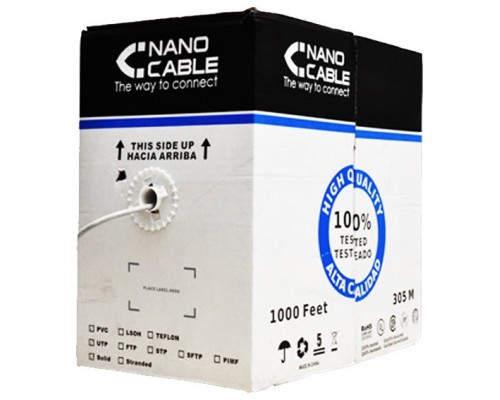 BOBINA 305M CAT.5 FTP RIGIDO AWG24 NANOCABLE