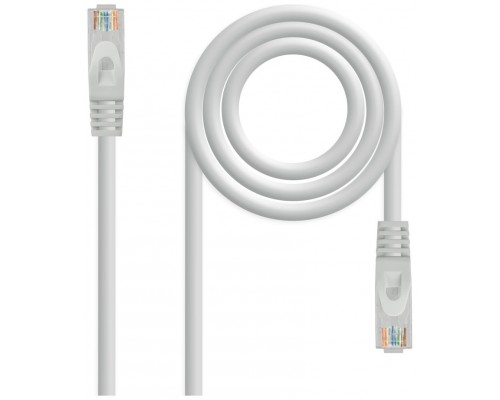 CABLE RED LATIGUILLO RJ45 CAT.6A LSZH UTP AWG24, 3M GRIS NANOCABLE
