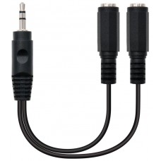 CABLE AUDIO ESTEREO 2x3.5/H-3.5/M 0.15M NEGRO NANOCABLE