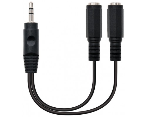 CABLE AUDIO ESTEREO 2x3.5/H-3.5/M 0.15M NEGRO NANOCABLE
