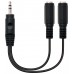 CABLE AUDIO ESTEREO 2x3.5/H-3.5/M 0.15M NEGRO NANOCABLE