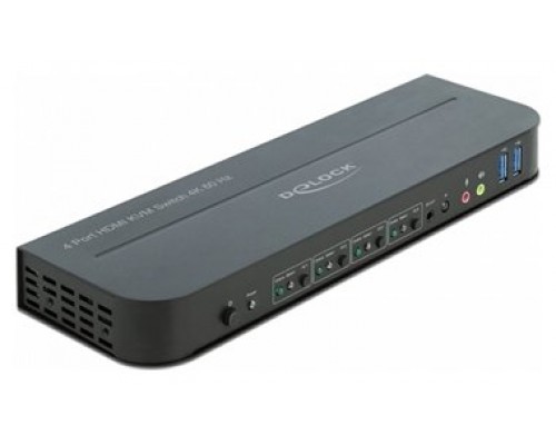 KVM Delock Conmutador HDMI 4x1 KVM 4K 60 Hz con USB 3.0 y audio