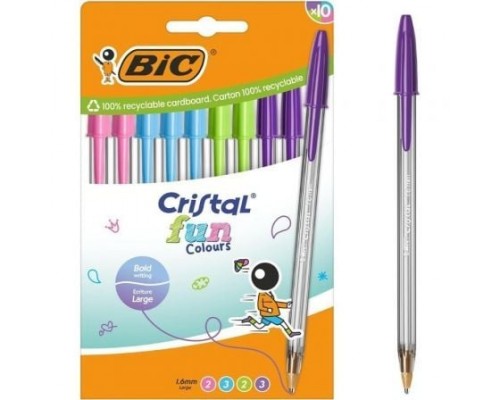 BOLIGRAFO TINTA BIC FUN SURTI 10U