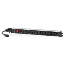 REGLETA ARMARIO SALICRU CON INTERRUPTOR SPS 4F+6F PDU SCH+C13/C14  4xschuko + 4xIEC C13