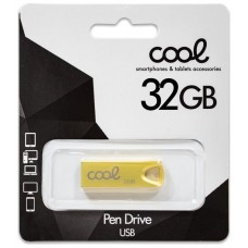 Pen Drive USB x32 GB 2.0 COOL Metal KEY Dorado
