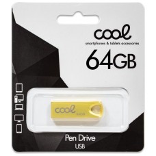 Pen Drive USB x64 GB 2.0 COOL Metal KEY Dorado