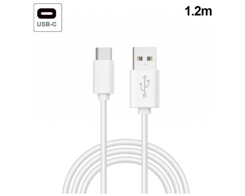 Cable USB Compatible COOL Universal TIPO-C (1.2 metros) Blanco 2.4 Amp