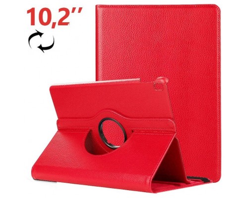 Funda COOL para iPad (2019 / 2020 / 2021) 10,2 pulg Giratoria Polipiel Rojo