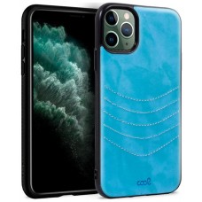 Carcasa COOL para iPhone 11 Pro Max Leather Bordado Celeste