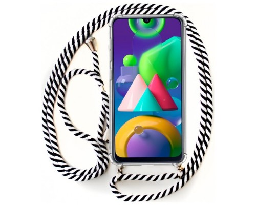 Carcasa COOL para Samsung M215 Galaxy M21 Cordón Blanco-Negro