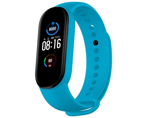 Correa COOL para Xiaomi Mi Band 5 / 6 / 7 / Amazfit Band 5 Liso Celeste