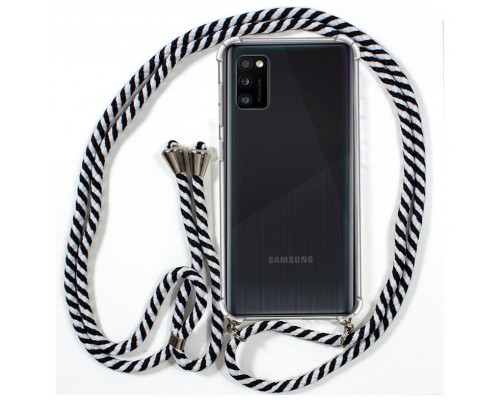 Carcasa COOL para Samsung A415 Galaxy A41 Cordón Blanco-Negro