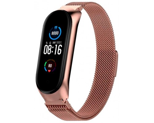 Correa COOL para Xiaomi Mi Band 5 / 6 / 7 / Amazfit Band 5 Metal Rose Gold