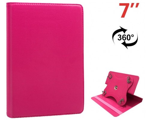 Funda COOL Ebook / Tablet 7 pulg Polipiel Rosa Giratoria