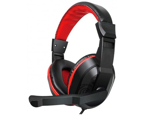 Auriculares Stereo Oficina COOL Dublin con micro (Negro-Rojo)