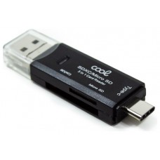 Lector Tarjetas Memoria Universal COOL 3 en 1 (Tipo-C / Micro-USB / USB)