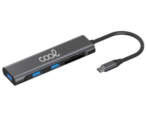 Hub Tipo-C Universal COOL 5 en 1 Aluminio (3 x USB 3.0 + SD + Micro SD)